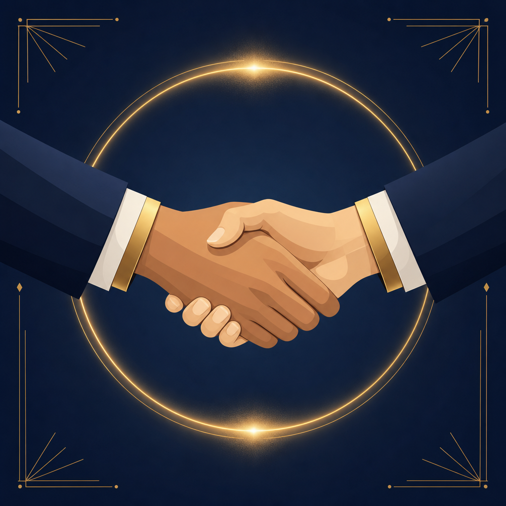 Poignée de main symbolisant le partenariat de confiance